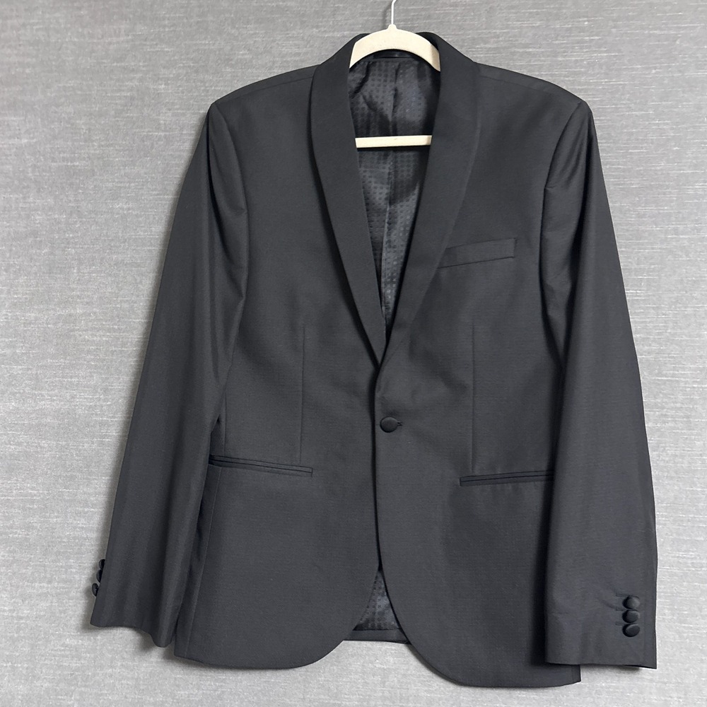 Next Tailoring Tuxedo Jacket 38S Skinny Fit Slim‎ Black Shawl Collar Formal Prom